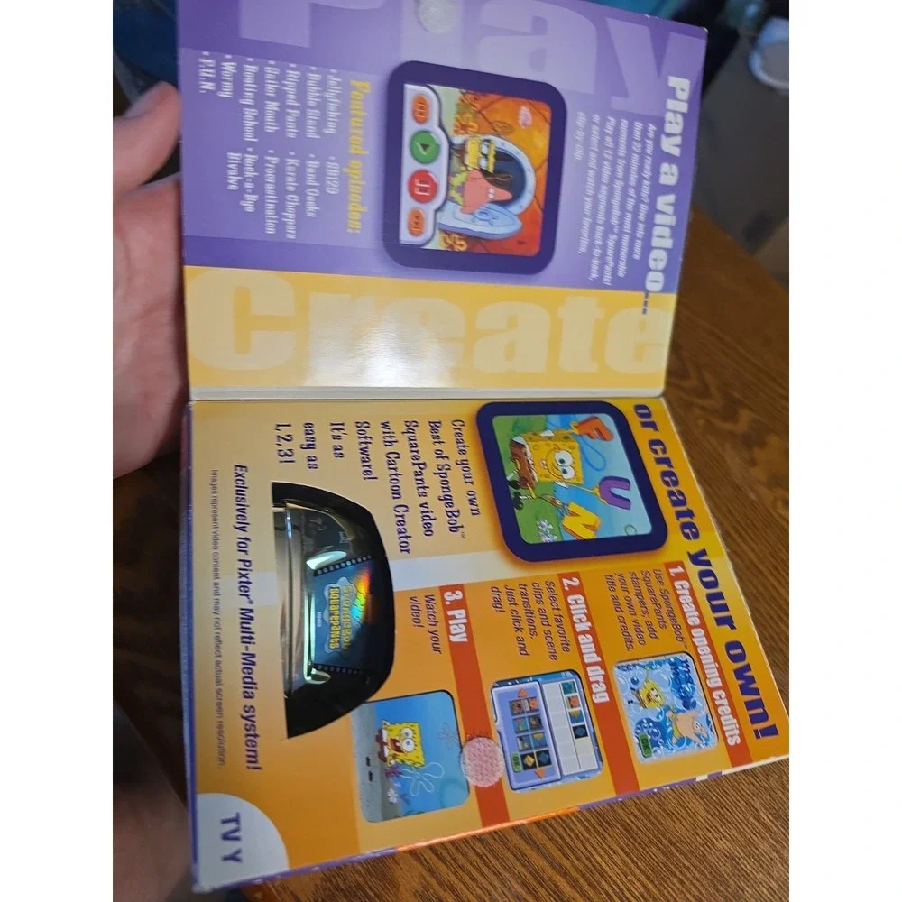 Fisher Price System Pixter Video Software Cartridge Spongebob Squarepants Game